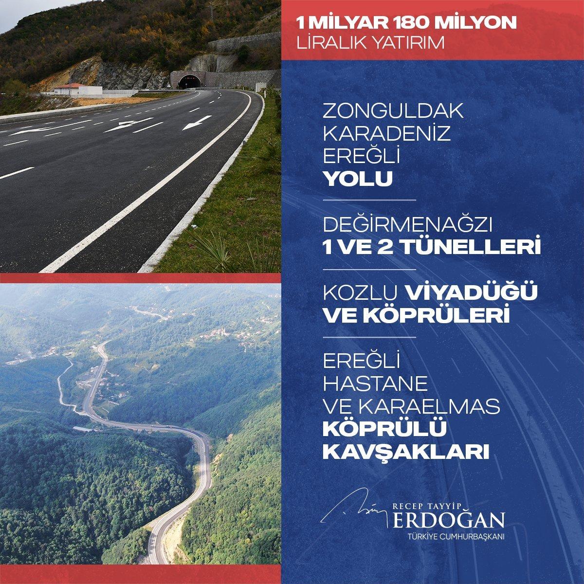 Cumhurbaşkanı Erdoğan, Zonguldak-Kilimli tünelini hizmete açtı