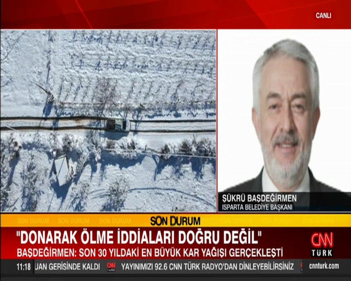 Isparta'da 1 kişinin donarak öldüğü iddialarına açıklama
