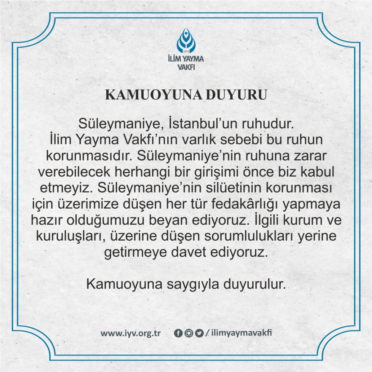 İlim Yayma Vakfı: Üzerimize düşen fedakarlığı yapmaya hazırız