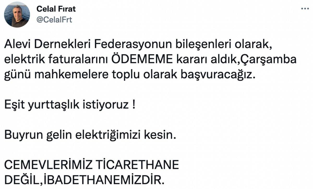 Alevi derneklerinden elektrik faturası ödememe kararı