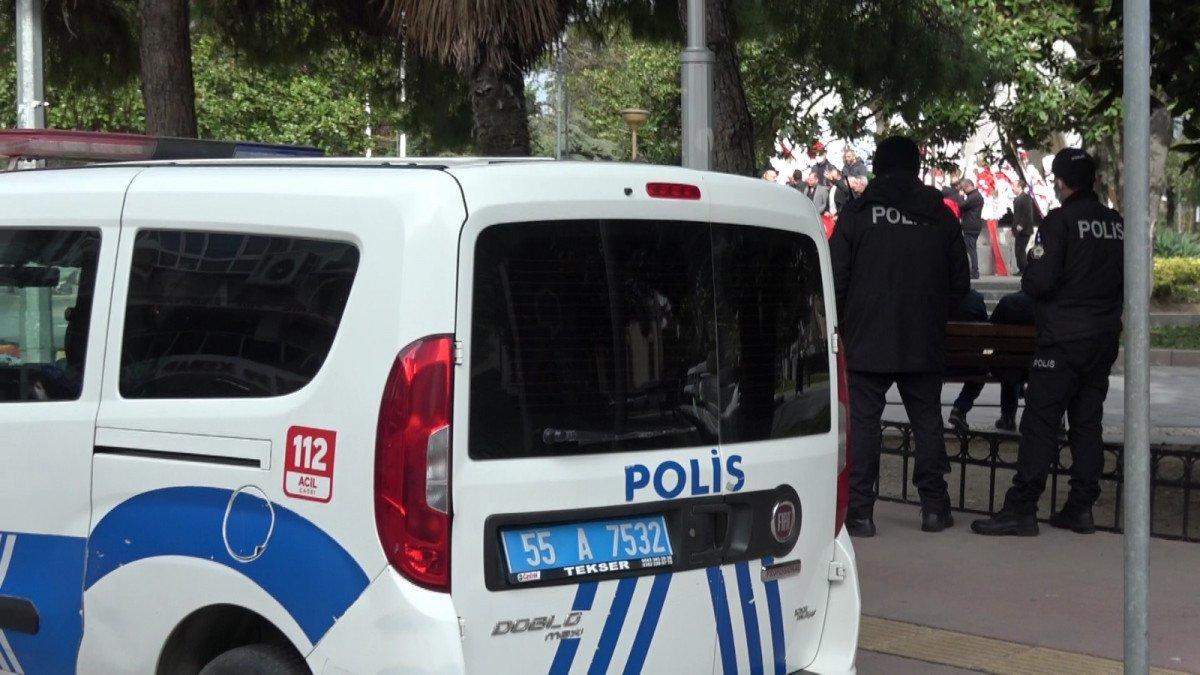 Samsun polisinden 'Onur Anıtı' nöbeti