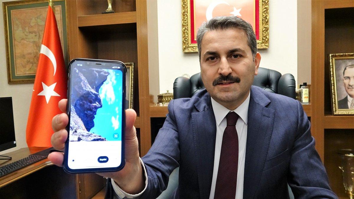 Tokat Kalesi'nde beliren insan silüeti dikkat çekiyor