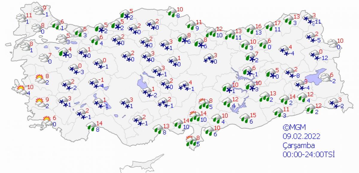 Meteoroloji 55 kente, sarı ve turuncu kod uyarısı yaptı