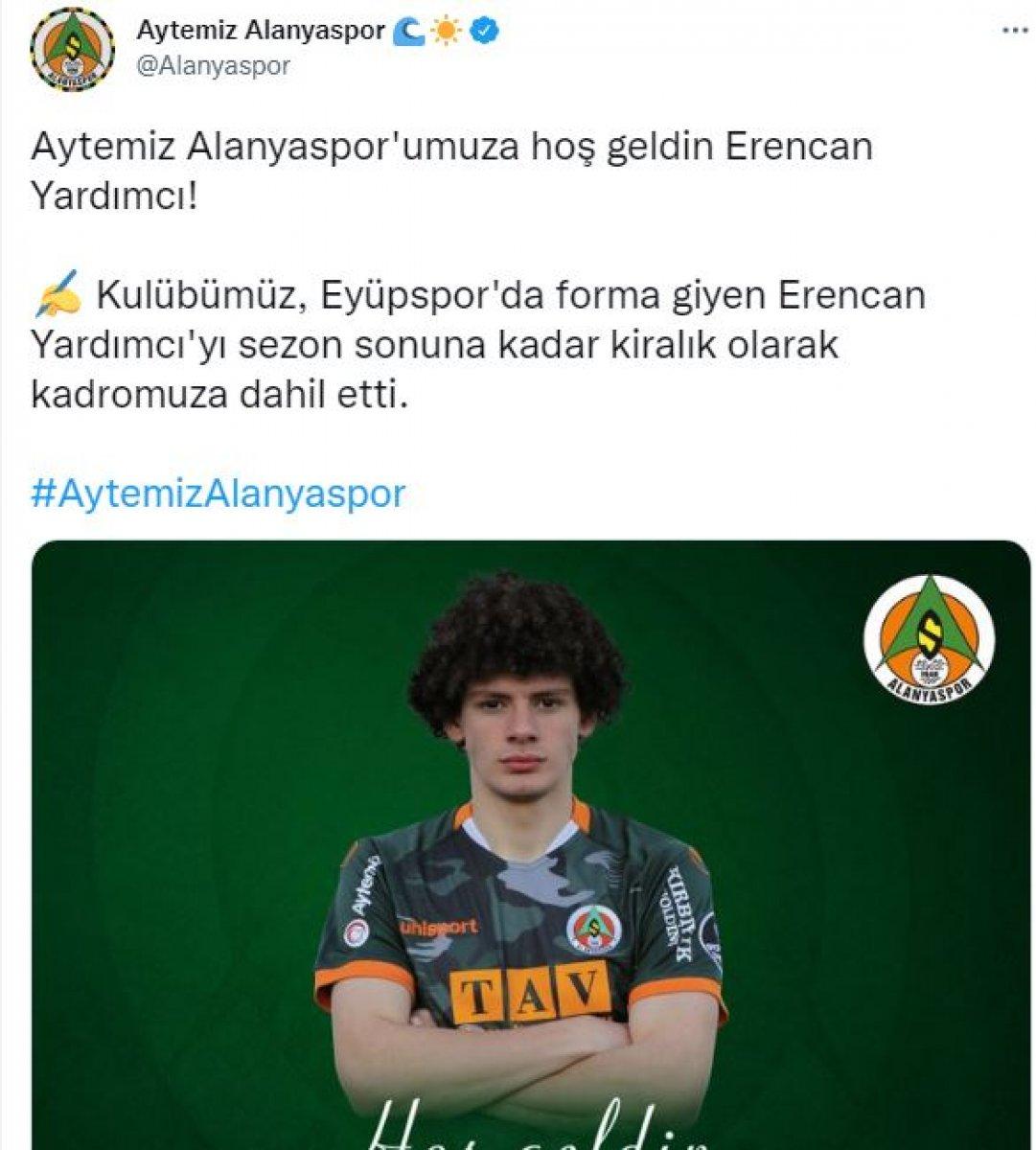Alanyaspor, Erencan Yardımcı'yı açıkladı