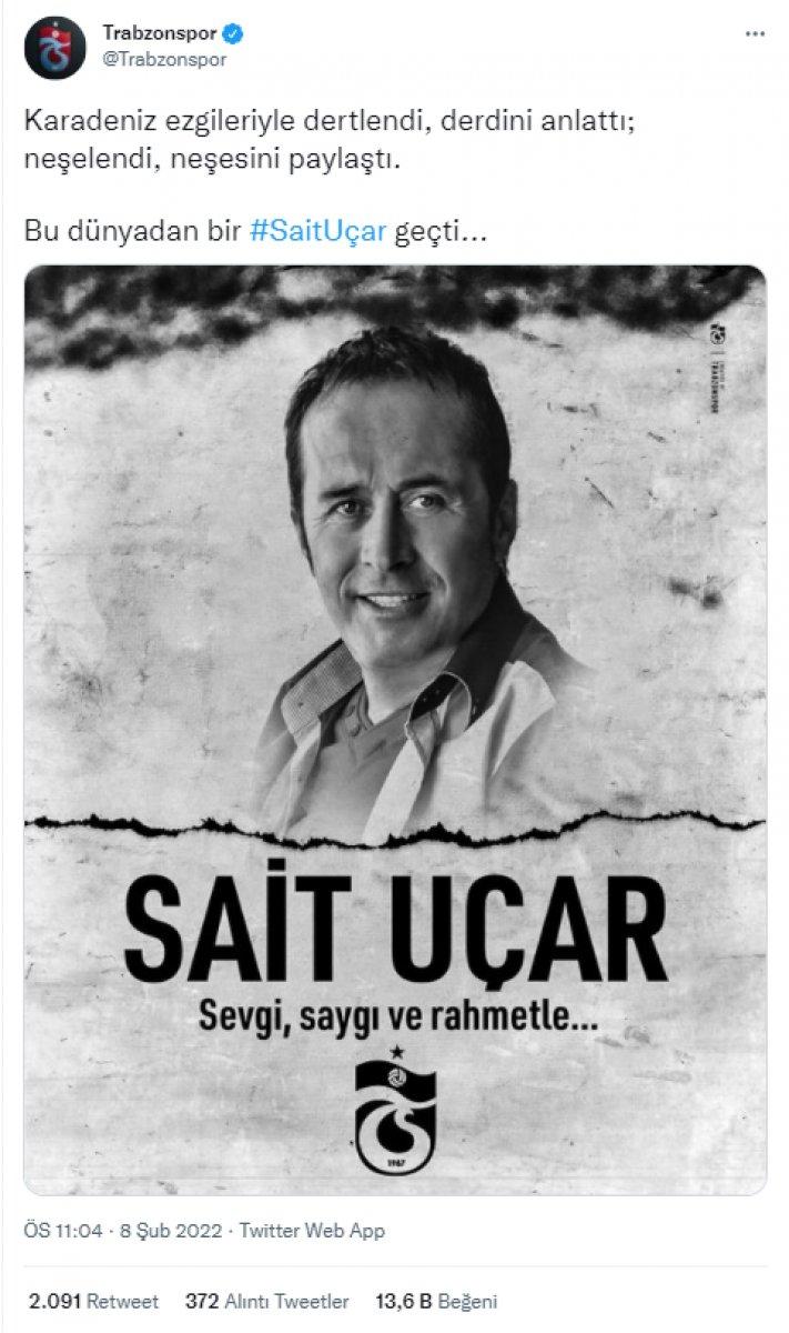 Karadenizli ses sanatçısı Sait Uçar hayatını kaybetti