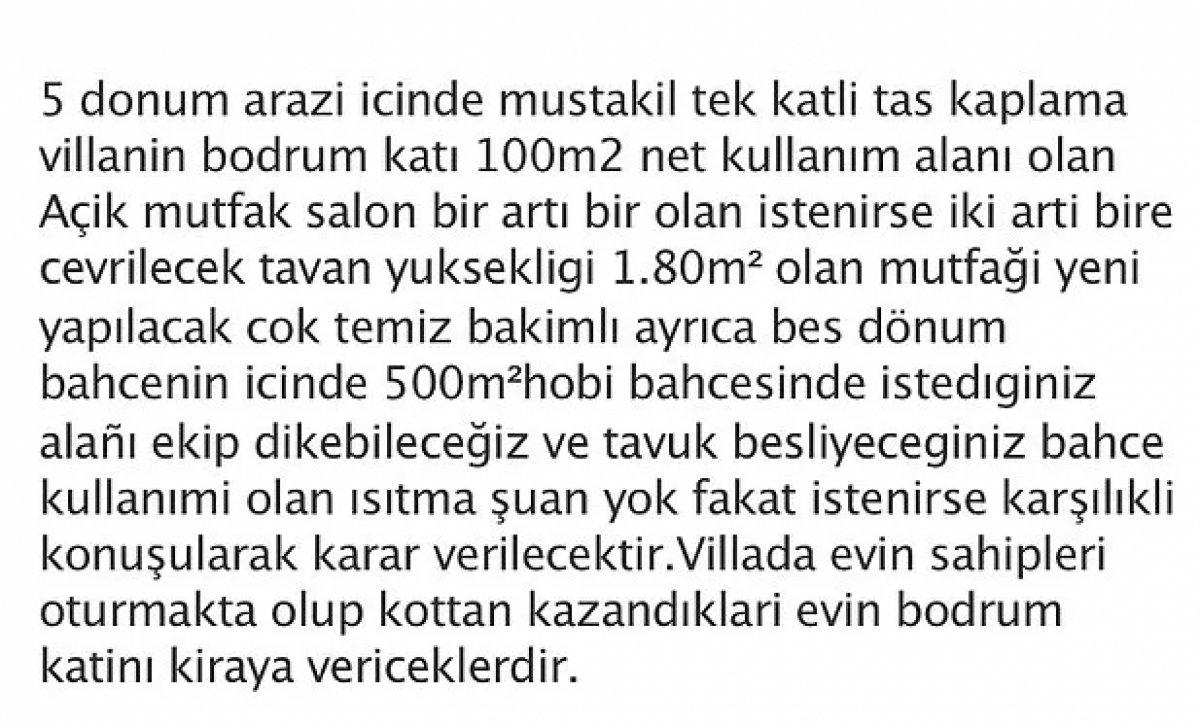 İzmir'de bir villanın bodrum katı için 3 bin 500 lira kira istediler