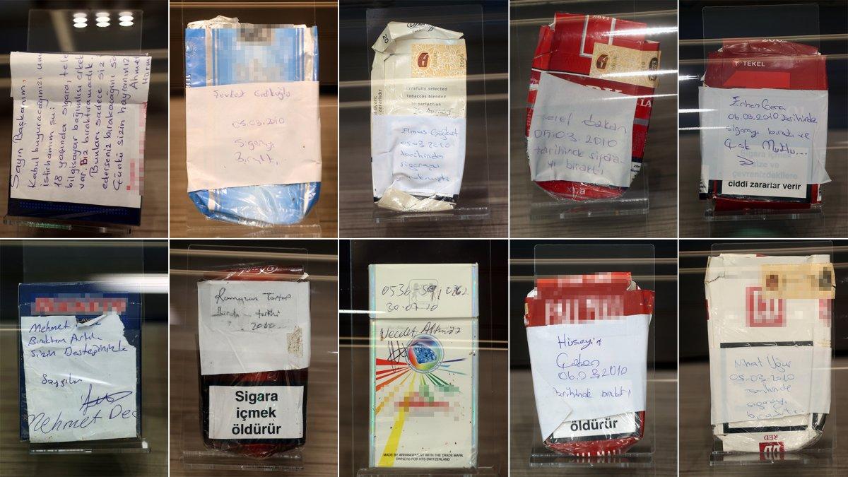 Cumhurbaşkanı Erdoğan'ın topladığı sigara paketleri sergileniyor