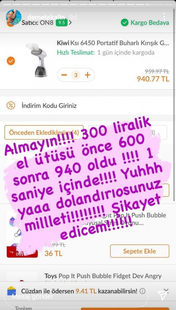 Demet Akalın'ın online alışveriş paylaşımı ti'ye alındı