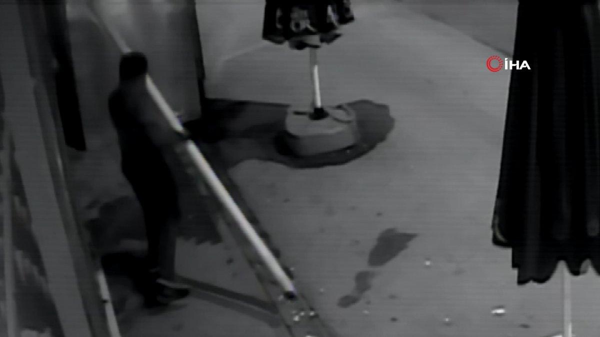 Eskişehir’de hırsız, yağmur tahliye borusunu çaldı