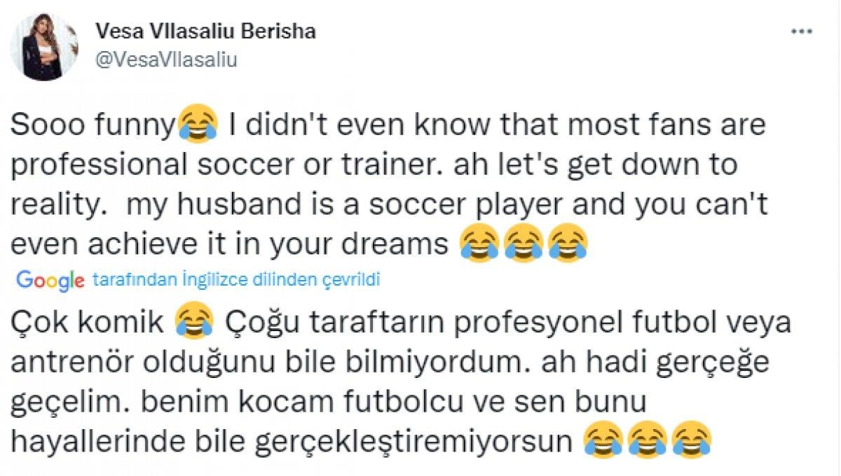 Mergim Berisha'nın eşi Vesa yine taraftarla atıştı