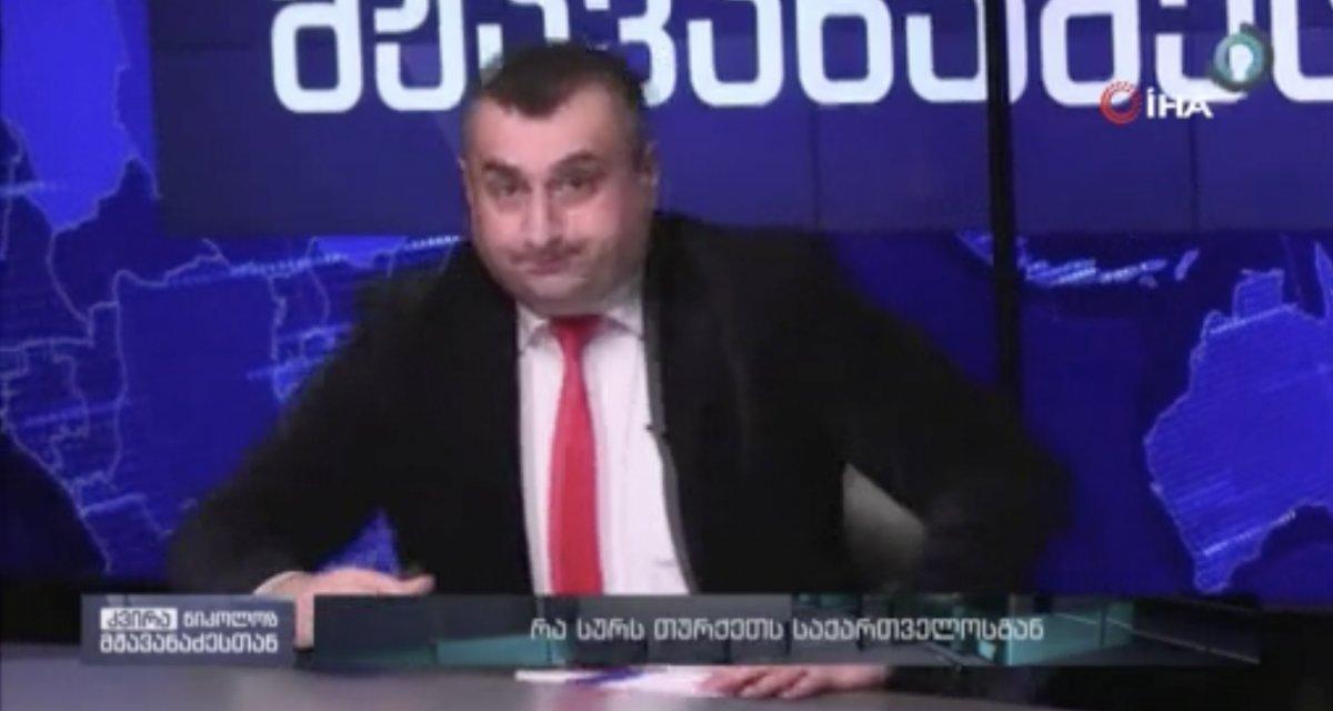 Gürcistan'da deprem anı, canlı yayına yansıdı