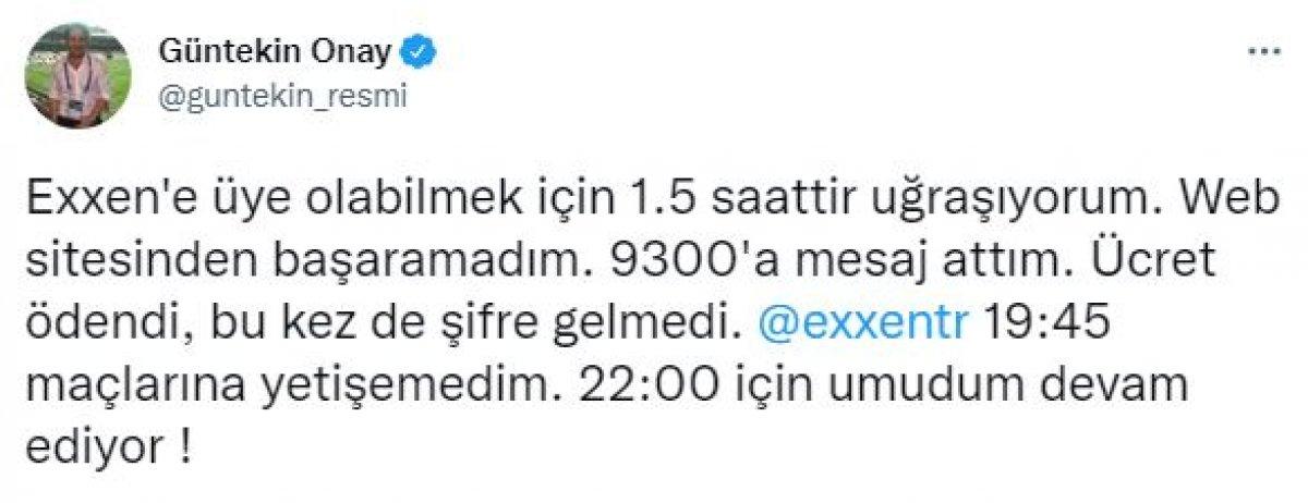 Güntekin Onay: Acun kızacak ama maç seyredemiyorum