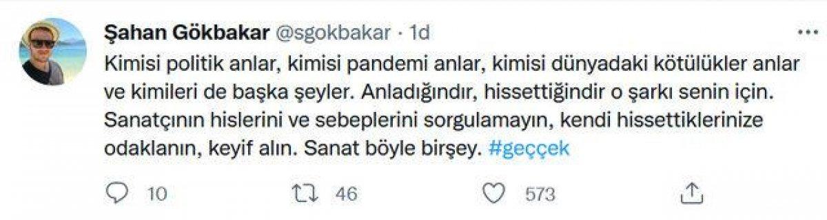 Şahan Gökbakar'dan Tarkan'ın Geççek şarkısına yorum