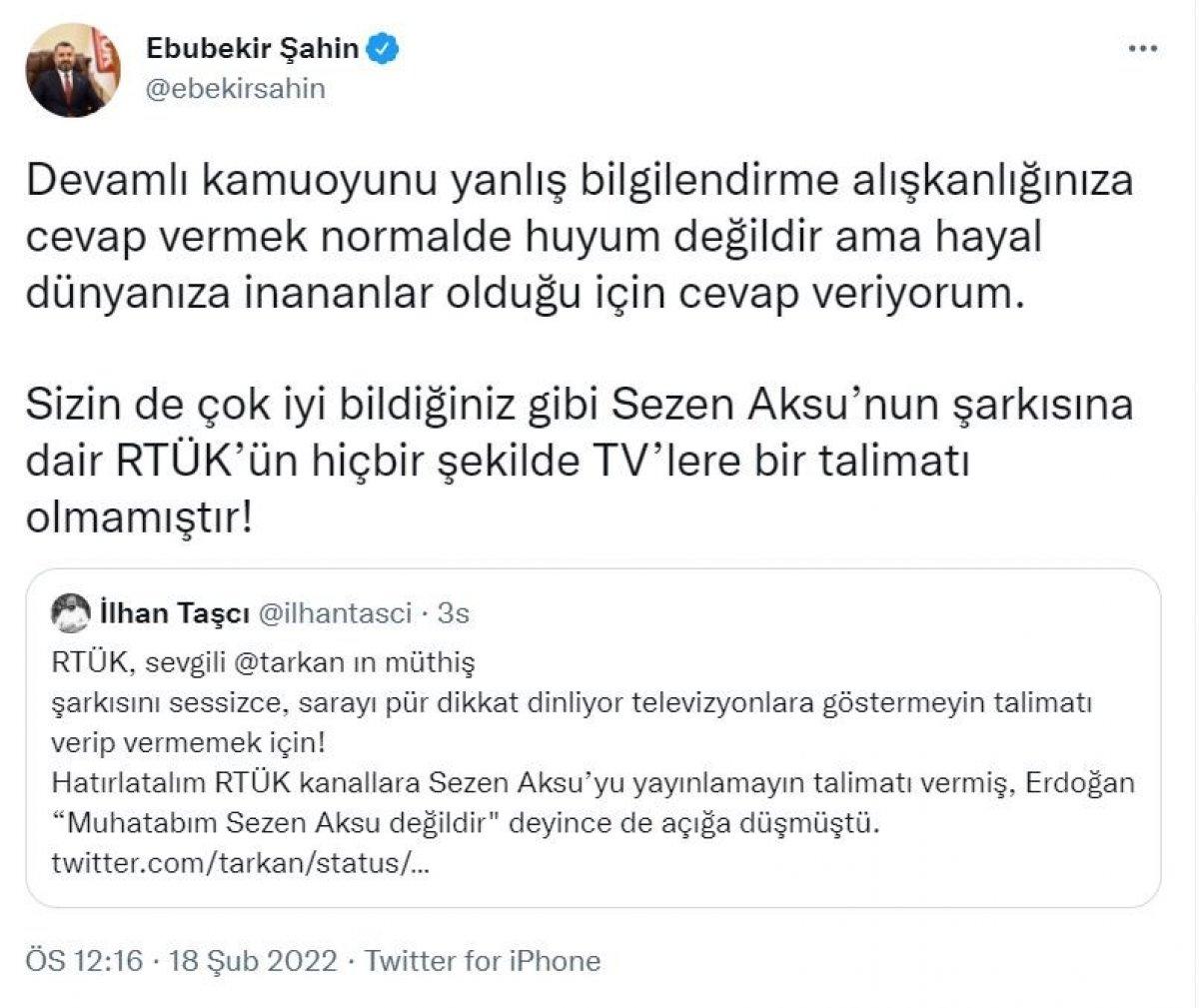 RTÜK Başkanı’ndan Sezen Aksu ve Tarkan yanıtı