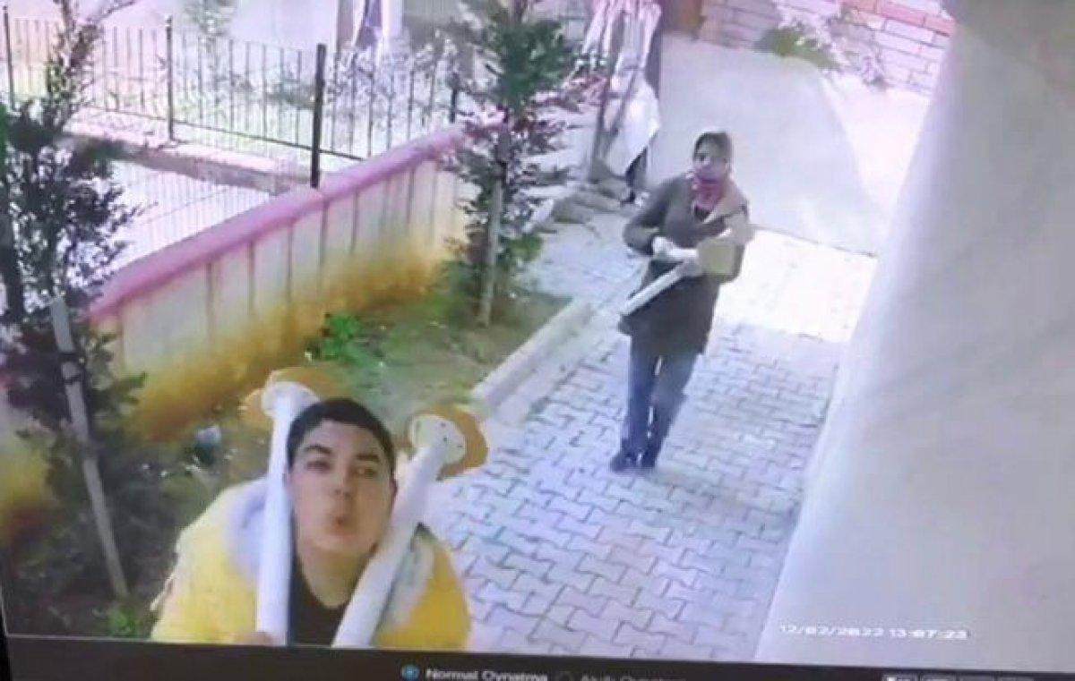 Ümraniye'deki hırsız, kamerayı görünce tükürdü