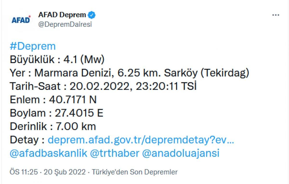 Marmara ve Ege Denizi'nde depremler meydana geldi
