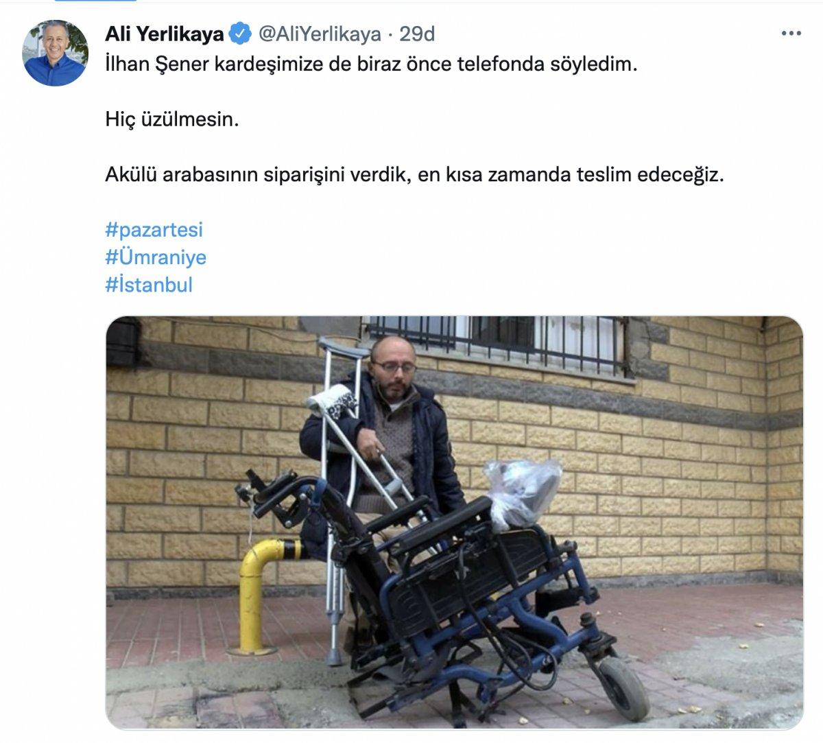 Ümraniye'de bedensel engelli adamın akülü sandalyesi çalındı