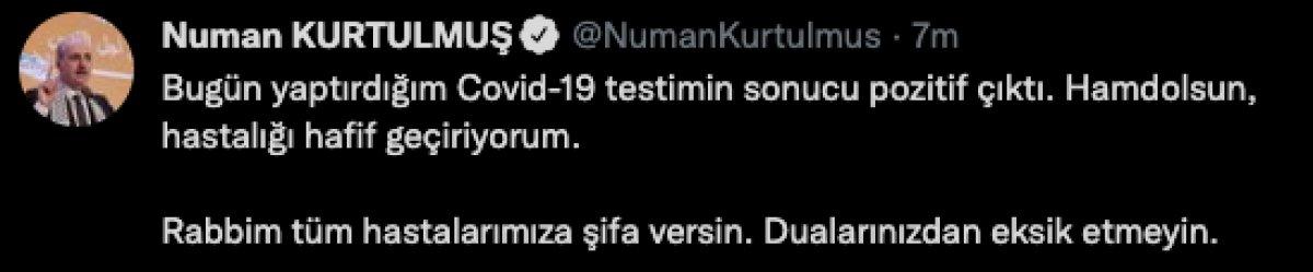 Numan Kurtulmuş koronavirüse yakalandı