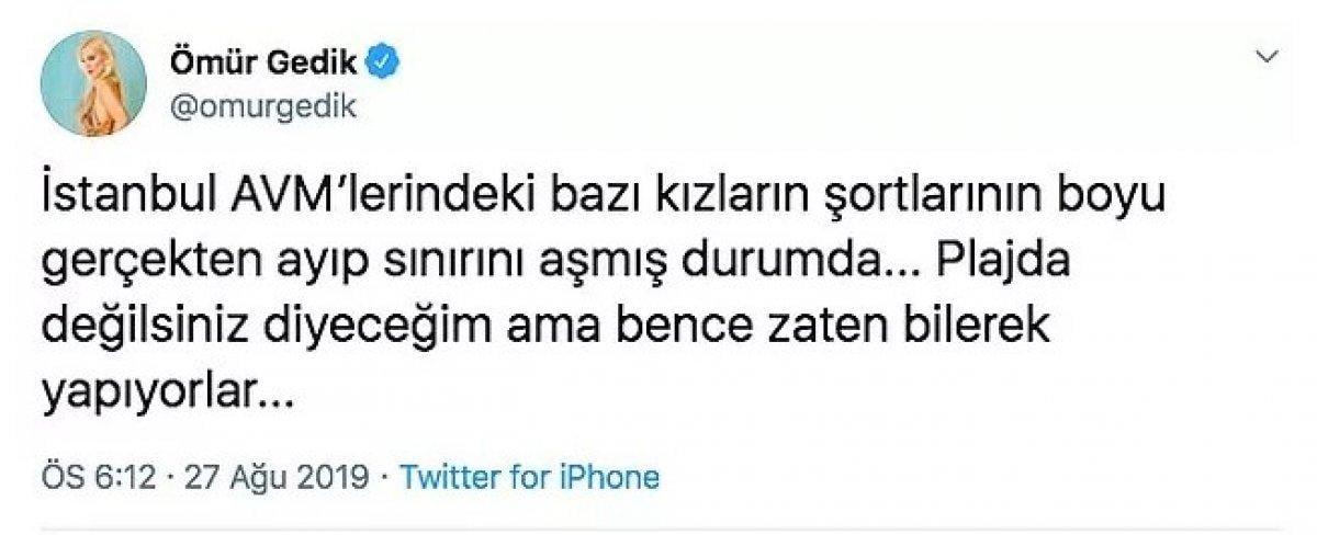 Ömür Gedik'in mini elbiseli paylaşımı o sözlerini akıllar getirdi
