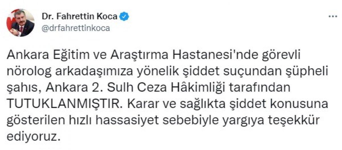 Ankara'da Dr. Ebru Ergin Bakar'ı darbeden kişi tutuklandı