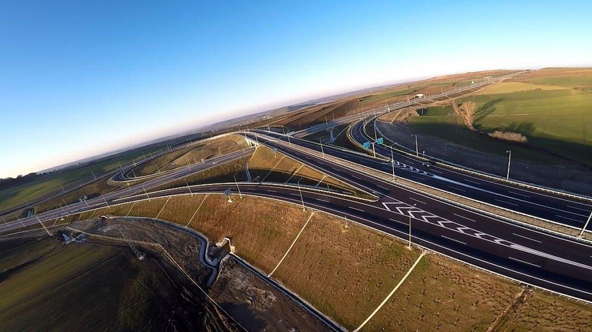 Tekirdağ-Çanakkale Otoyolu, paramotor paraşütle görüntülendi