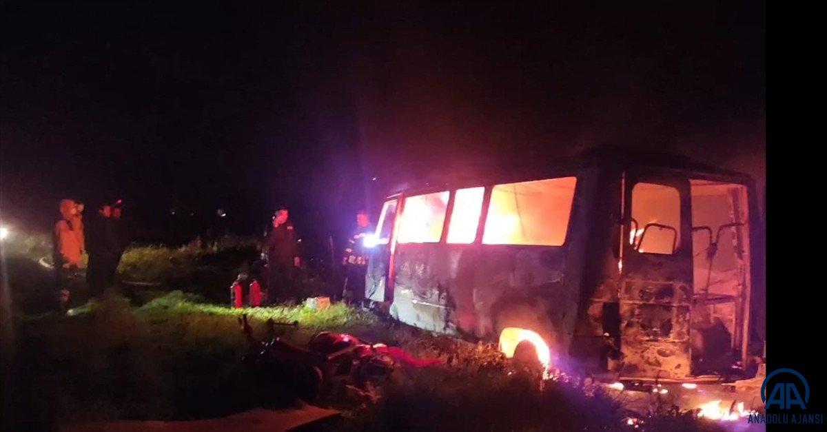 Muğla'da minibüste yangın: 1 ölü
