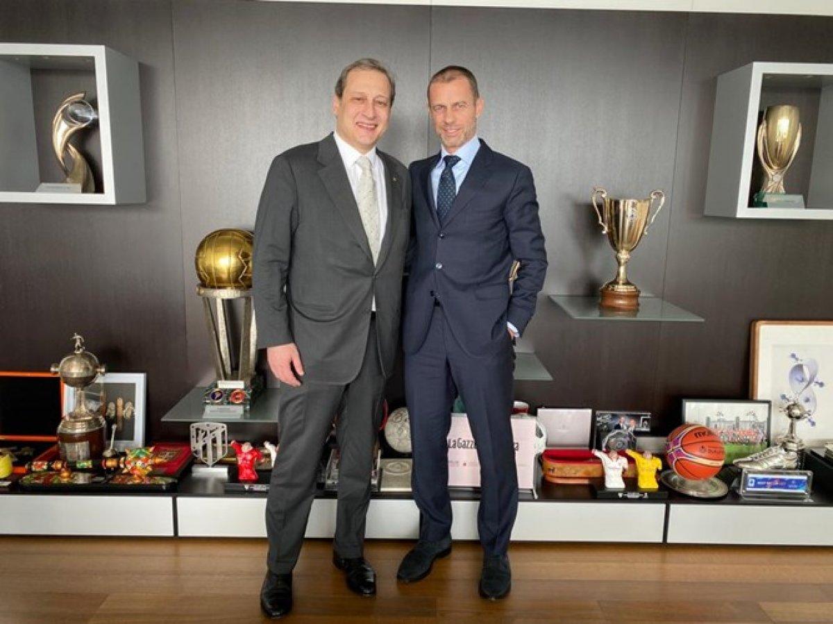 Galatasaray Başkanı Burak Elmas, Aleksander Ceferin ile görüştü