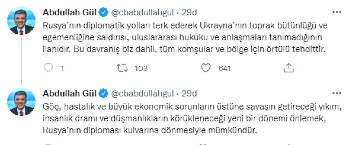 Abdullah Gül: Rusya'nın bu davranışı bölge için örtülü tehdittir