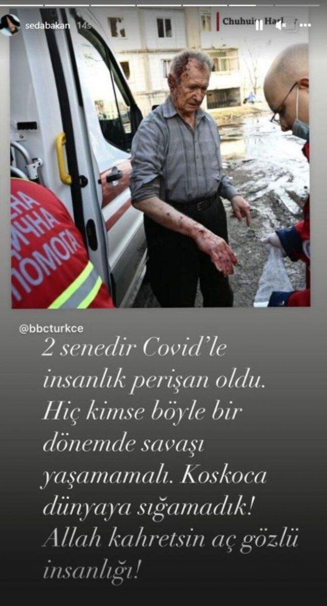 Seda Bakan, savaşa isyan etti