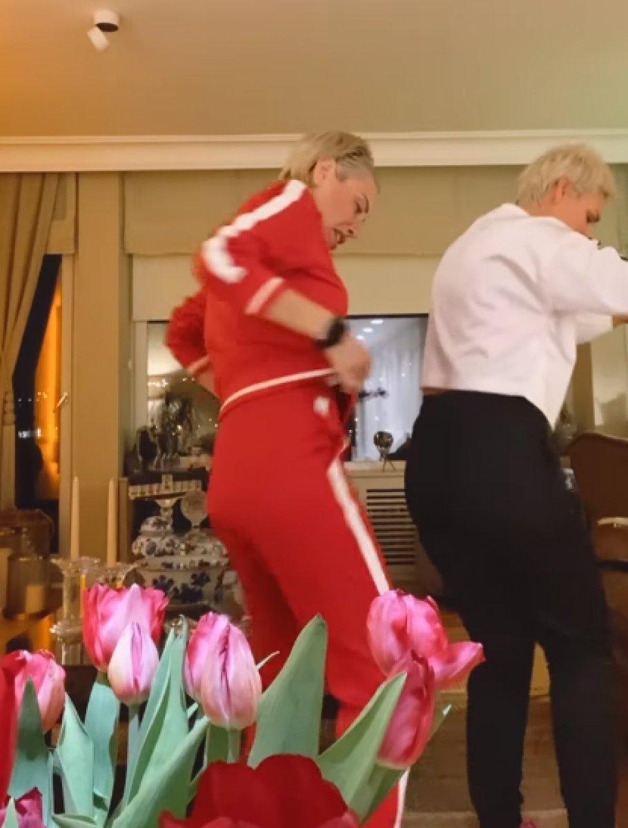 Linet'in dans videosunda dikkat çeken kombin