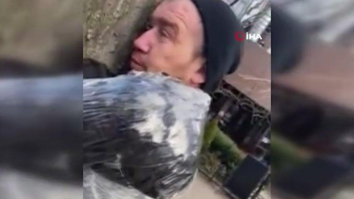 Ukraynalılar Rus vatandaşını streç filmle ağaca bağladı