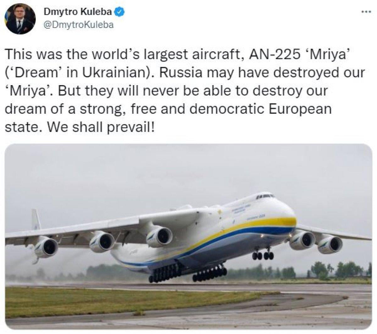 Dünyanın en büyük uçağı Antonov AN-225, Rus saldırısında vuruldu