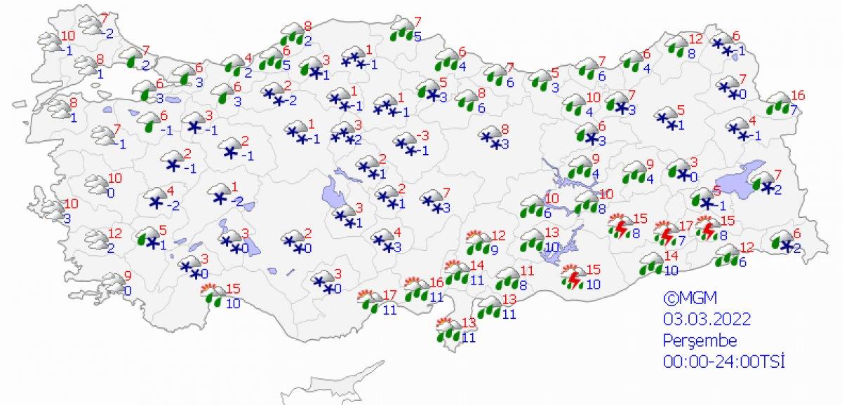 Meteoroloji'den 37 ile kar yağışı uyarısı