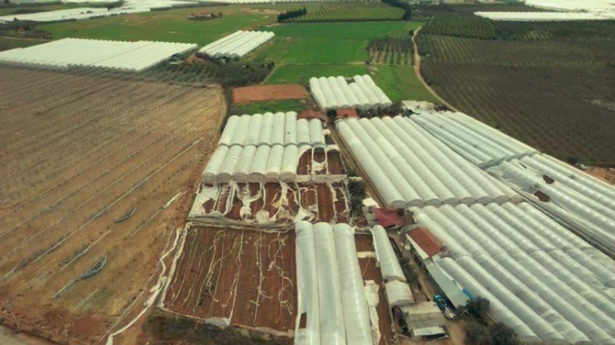 Antalya'da hortum, seraları yerle bir etti