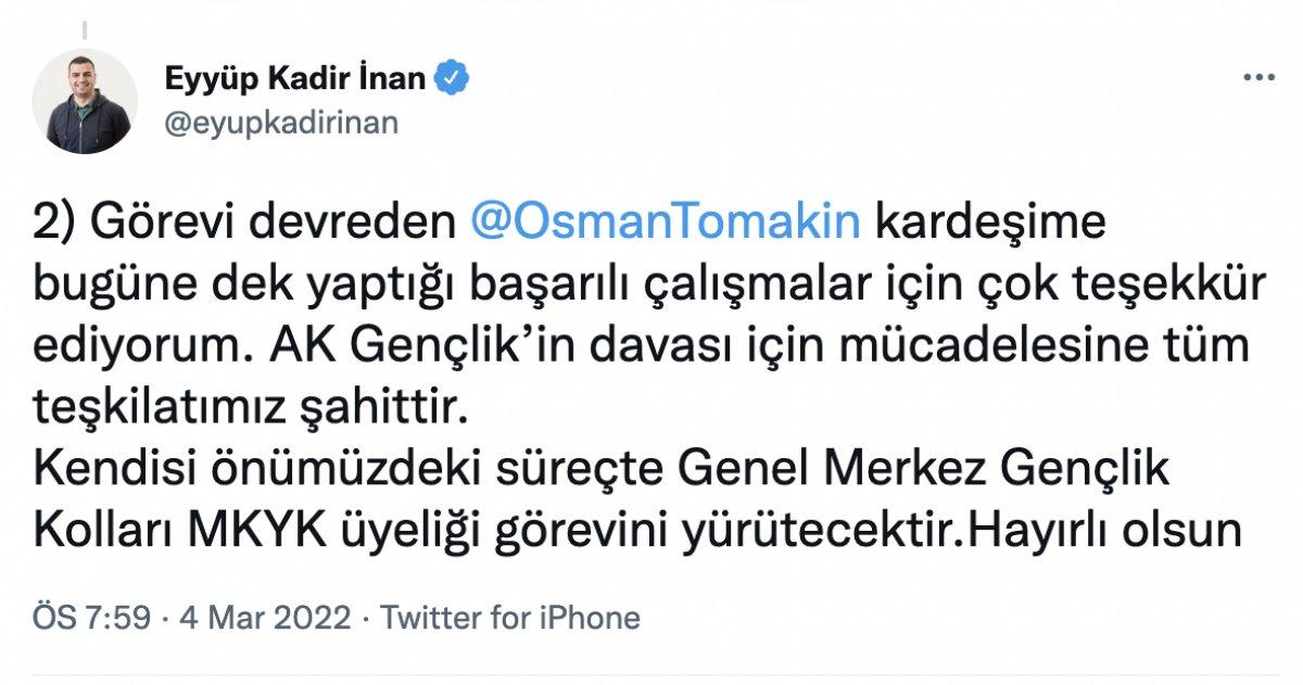 AK Parti İstanbul İl Gençlik Kolları Başkanlığına yeni atama