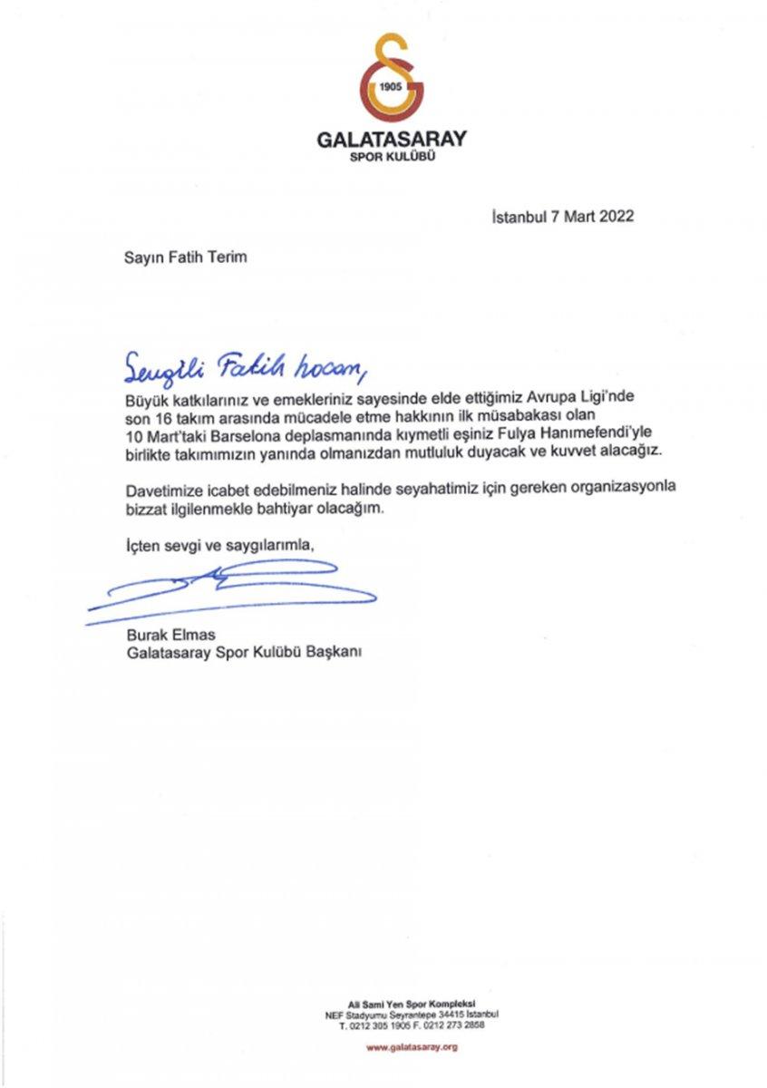 Galatasaray'dan Fatih Terim'e davet