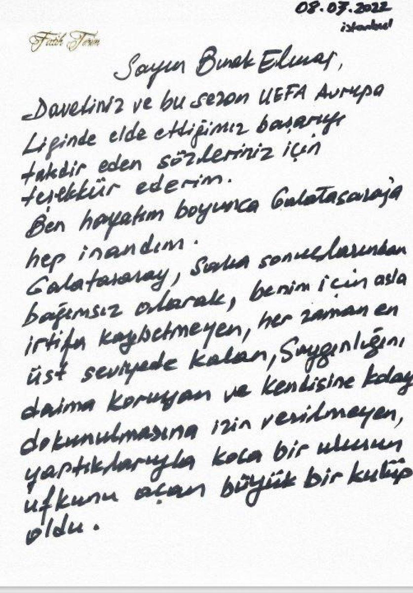 Fatih Terim'den Burak Elmas'a yanıt