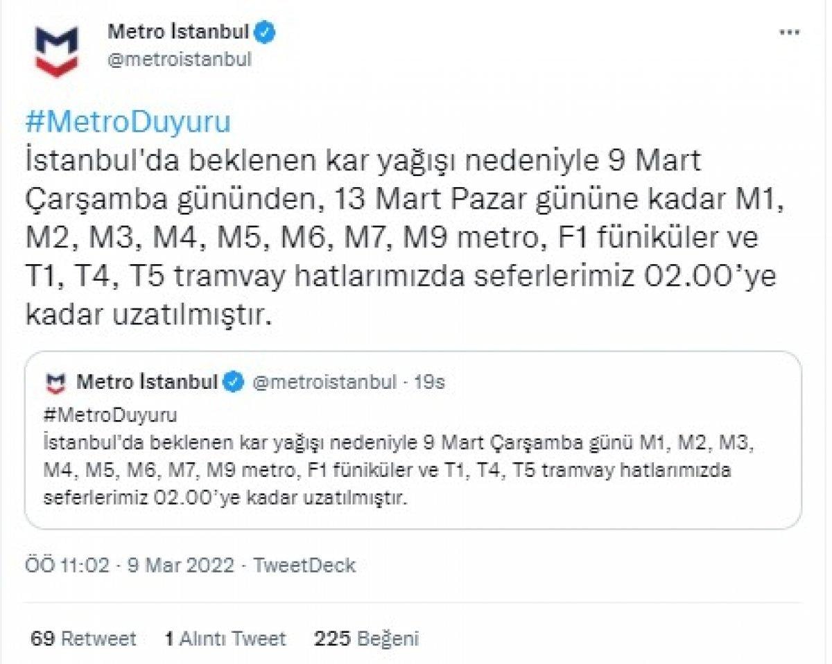 İstanbul'da metro ve tramvaylar kaça kadar açık? Metro İstanbul'dan yeni duyuru!