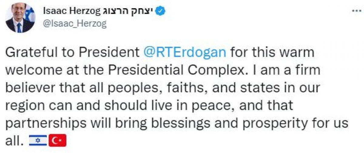 İsrail Cumhurbaşkanı Herzog'un Türkiye ziyareti