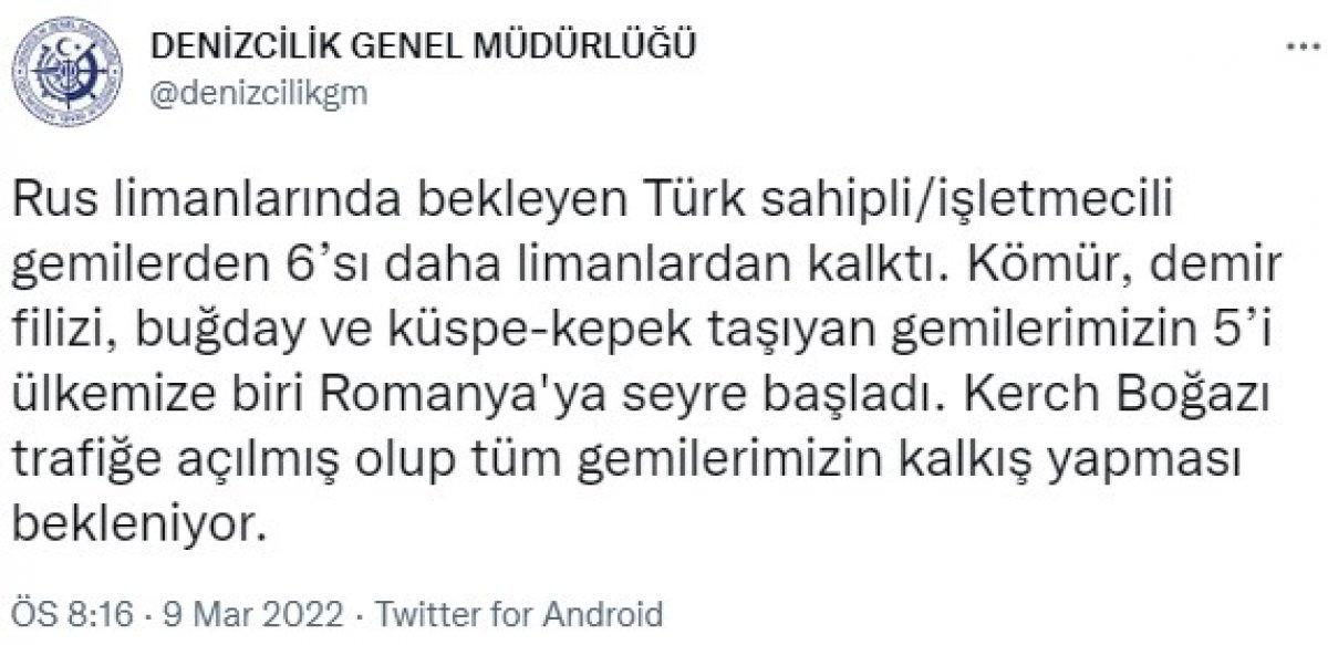 Rusya'dan ayçiçek yağı taşıyan gemiler yola çıktı