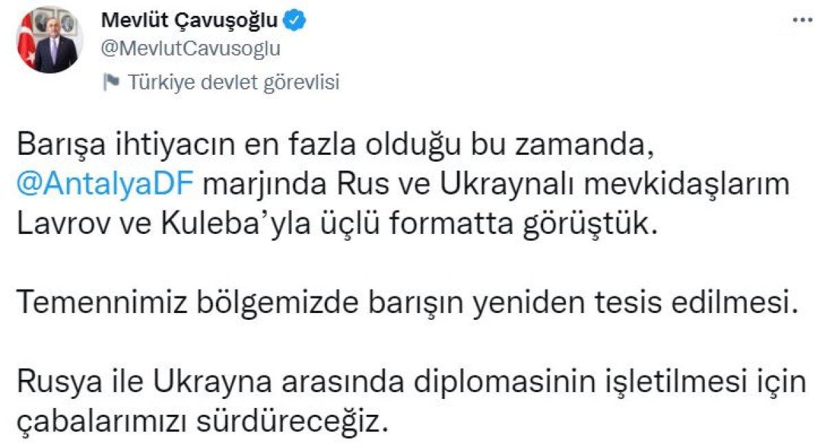 Mevlüt Çavuşoğlu, Rusya ile Ukrayna arasında barış vurgusu yaptı
