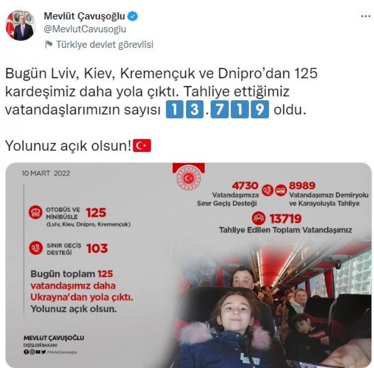 Ukrayna'dan bugün 125 Türk vatandaşı daha tahliye edildi