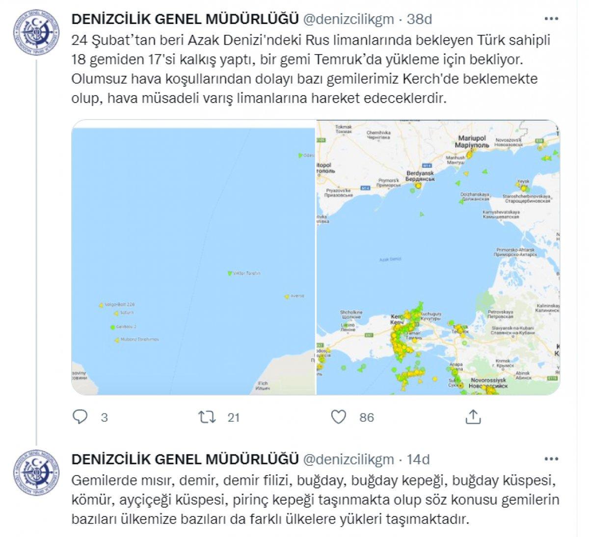 Rus limanlarında bekleyen 17 gemi daha yola çıktı