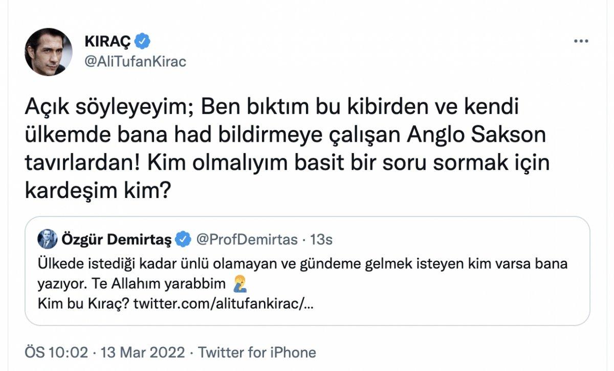 Özgür Demirtaş ile Kıraç arasında 'takipçi' kavgası