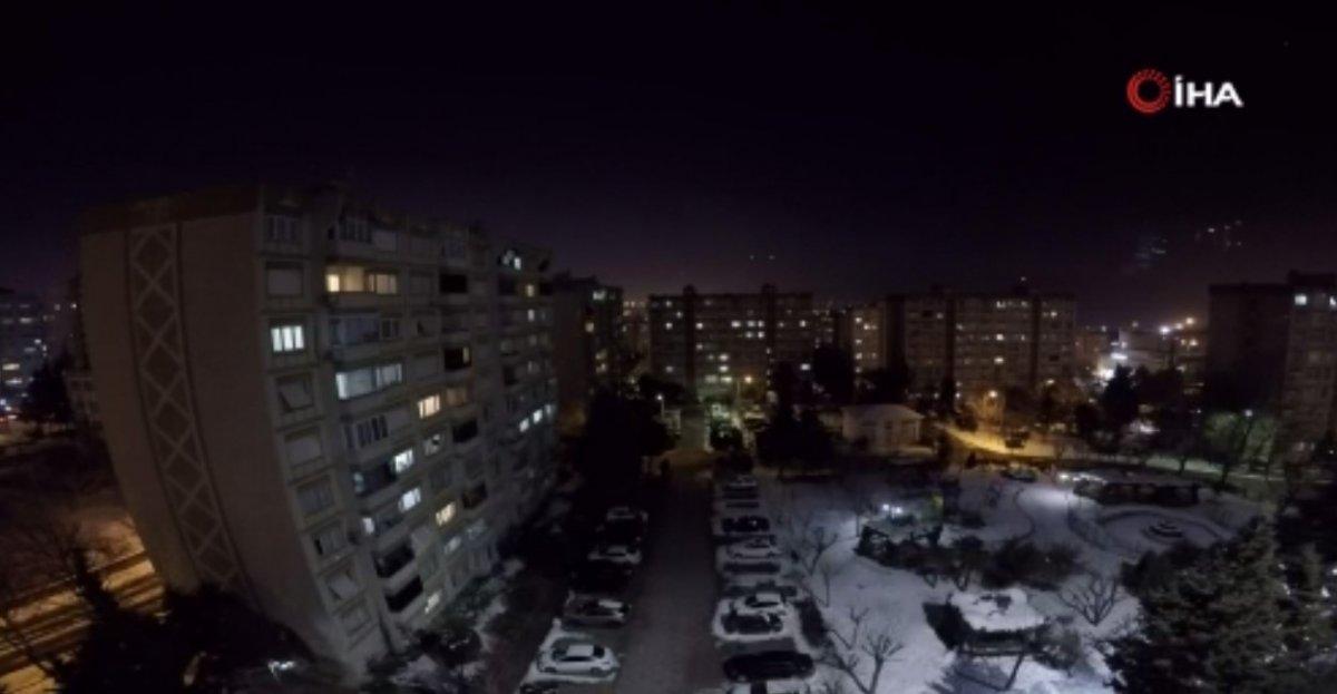 İstanbul’daki kar yağışı saniyelere sığdı