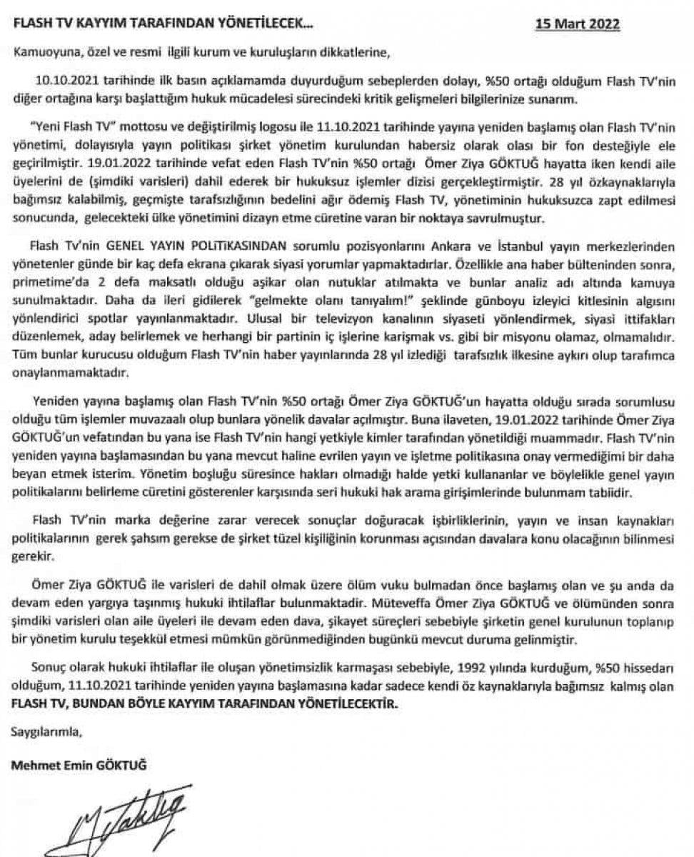 Flash TV, kayyum ile yönetilecek