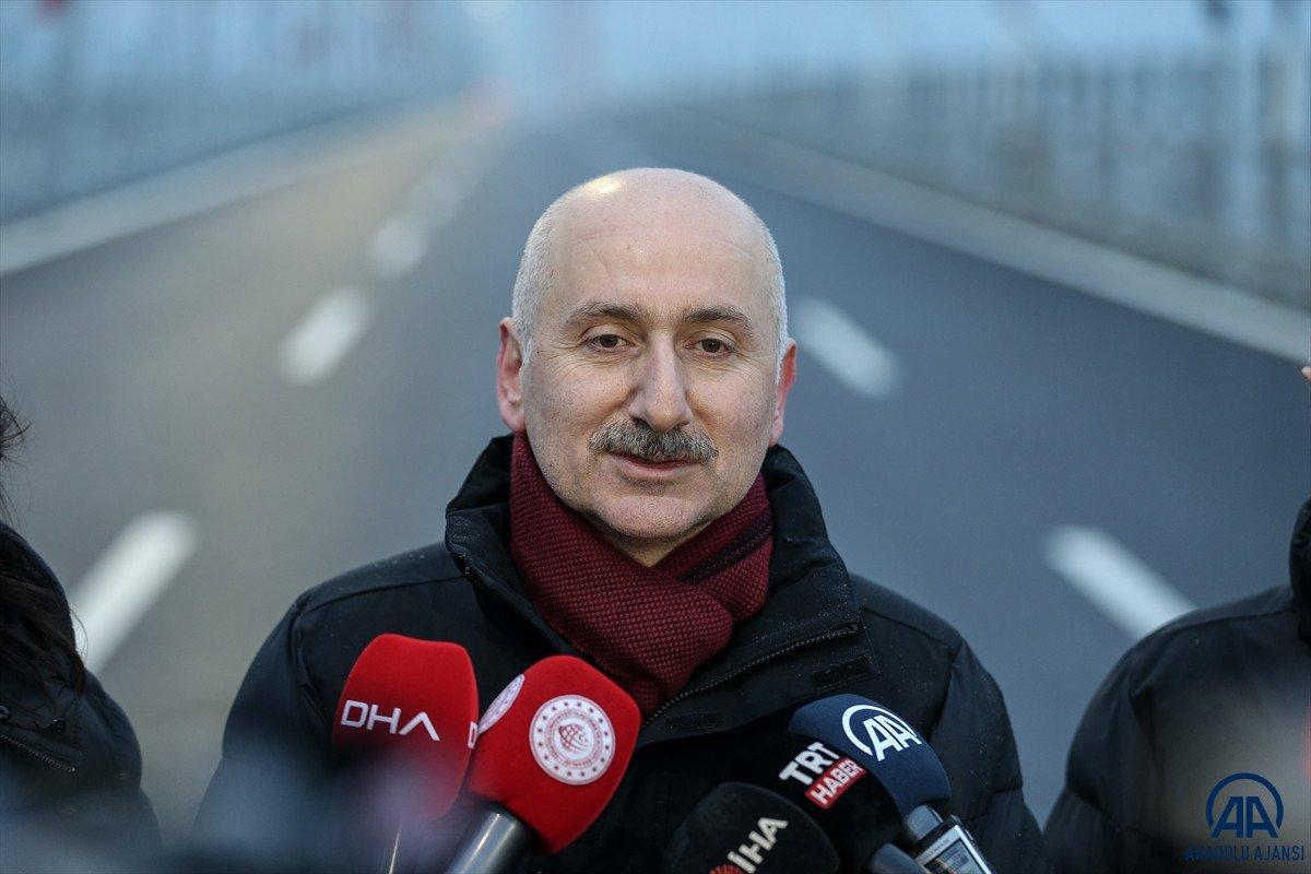 Bakan Karaismailoğlu, gün doğumunu 1915 Çanakkale Köprüsü'nde karşıladı