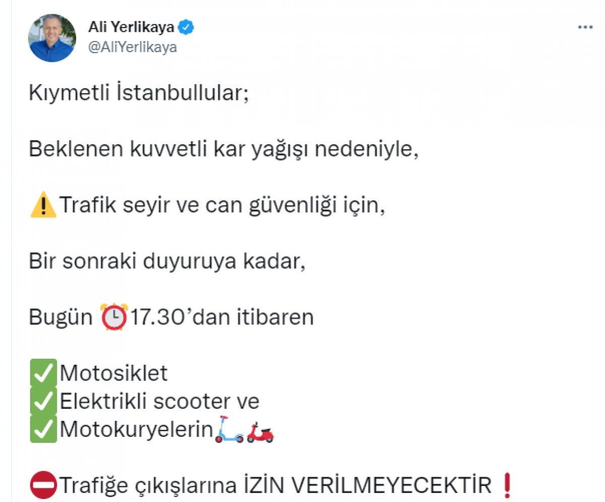 İstanbul'da kurye yasağı var mı, saat kaçta başlıyor? 18 Mart Cuma kurye yasağı...