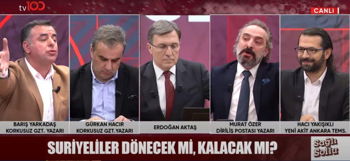 Canlı yayında Suriyeliler ve Esad kavgası