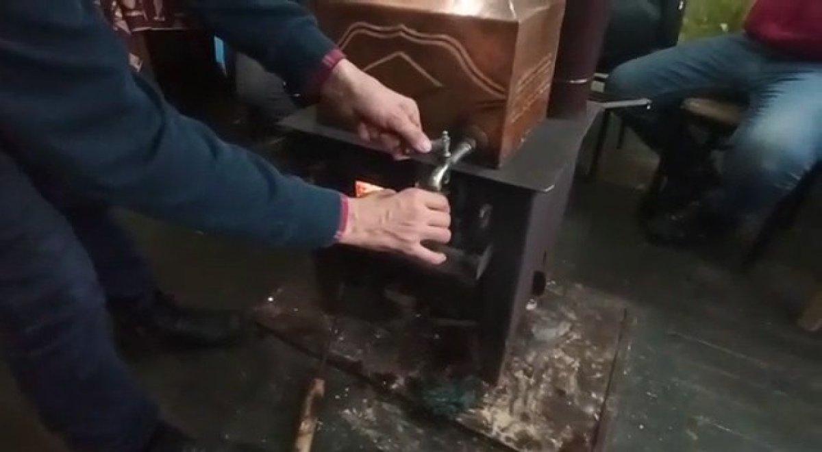 Rizeli çay ocağı işletmecisinin tüp pahalılığına karşı çözümü şaşırttı